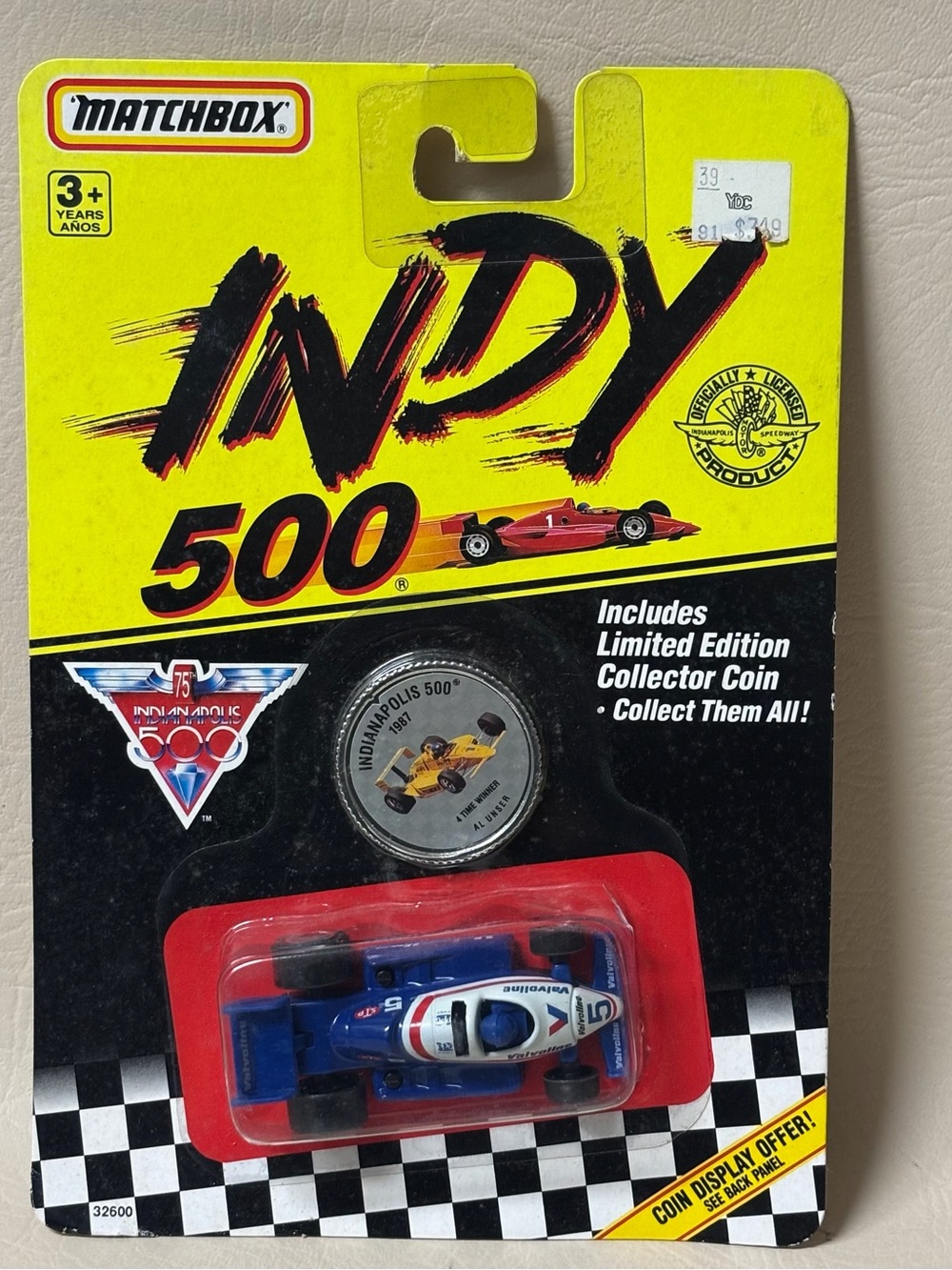 1991 Indy 500 Al Unser Jr. #5 Valvoline Galles Racing Matchbox 1:64 Diecast